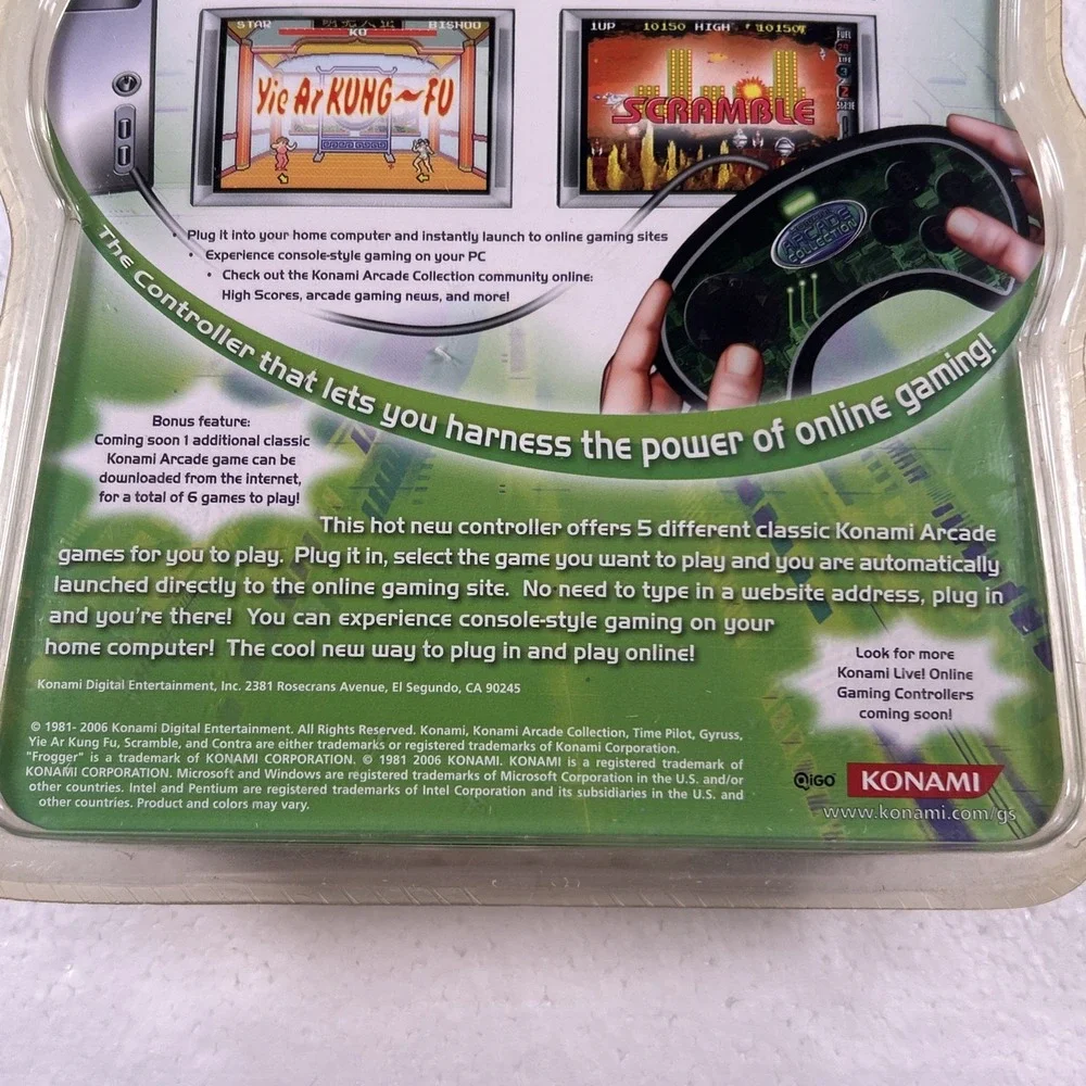 Konami Live Online Video Game Controller Arcade Collection Contra Gyruss NEW